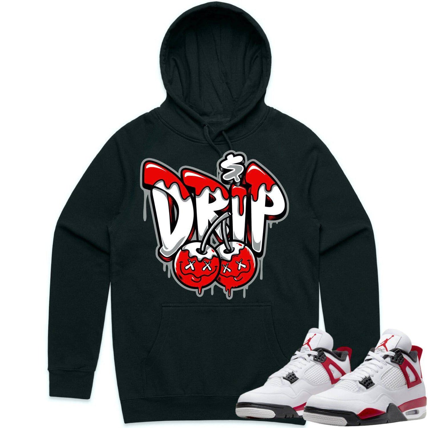 Red Cement 4s Hoodie - Jordan Retro 4 Red Cement Hoodie - Money Drip