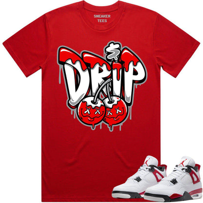 Red Cement 4s Shirt - Jordan Retro 4 Red Cement Shirts - Money Drip