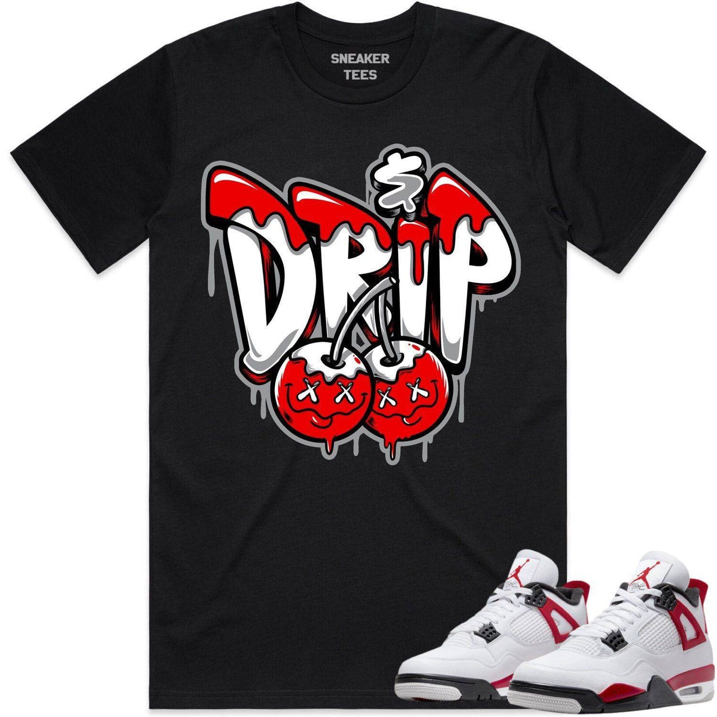 Red Cement 4s Shirt - Jordan Retro 4 Red Cement Shirts - Money Drip