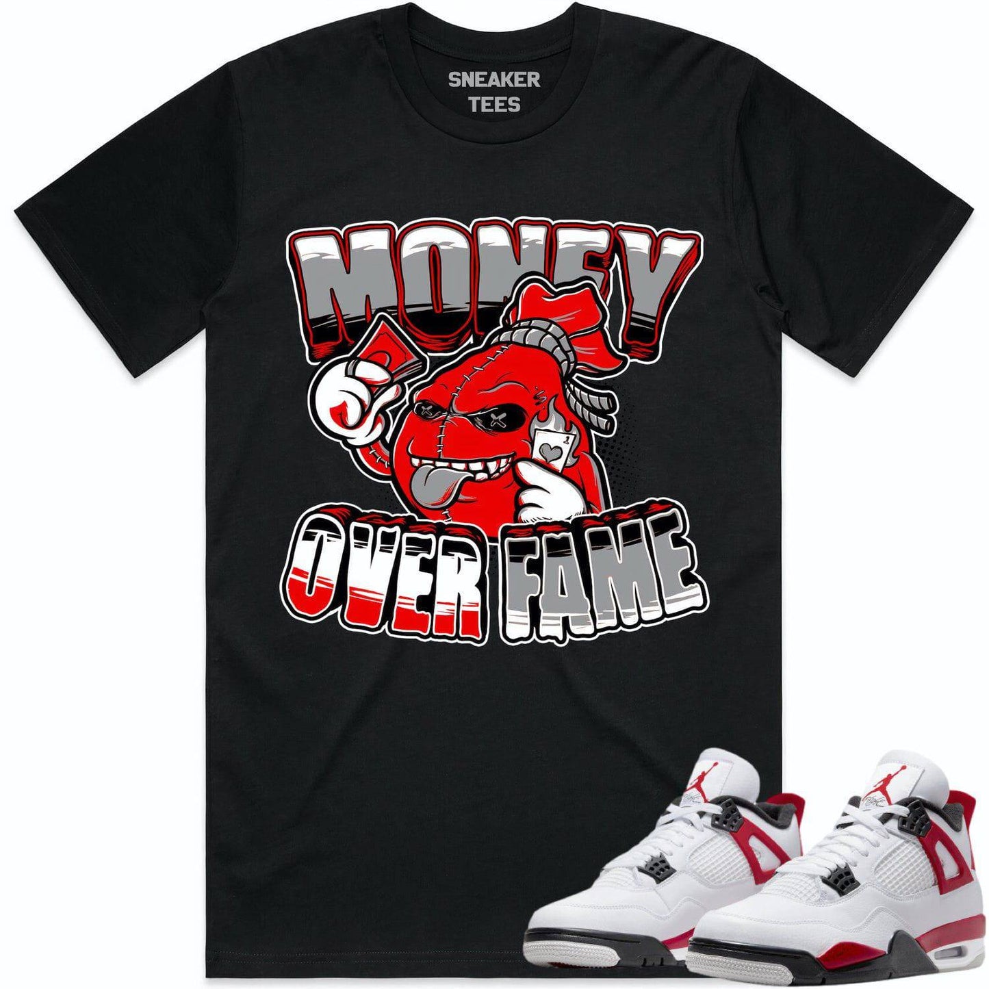 Red Cement 4s Shirt - Jordan Retro 4 Red Cement Shirts - Money Fame