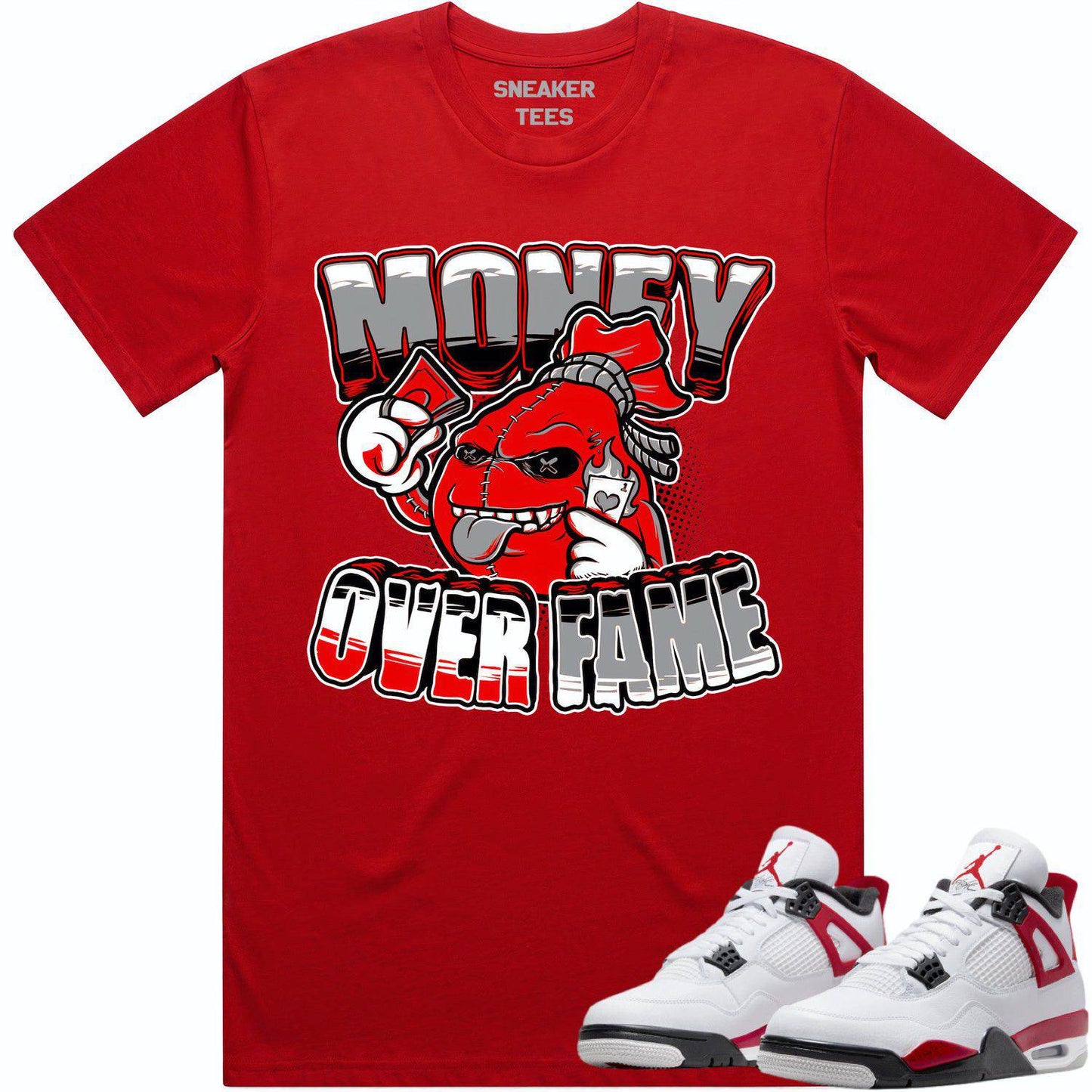 Red Cement 4s Shirt - Jordan Retro 4 Red Cement Shirts - Money Fame