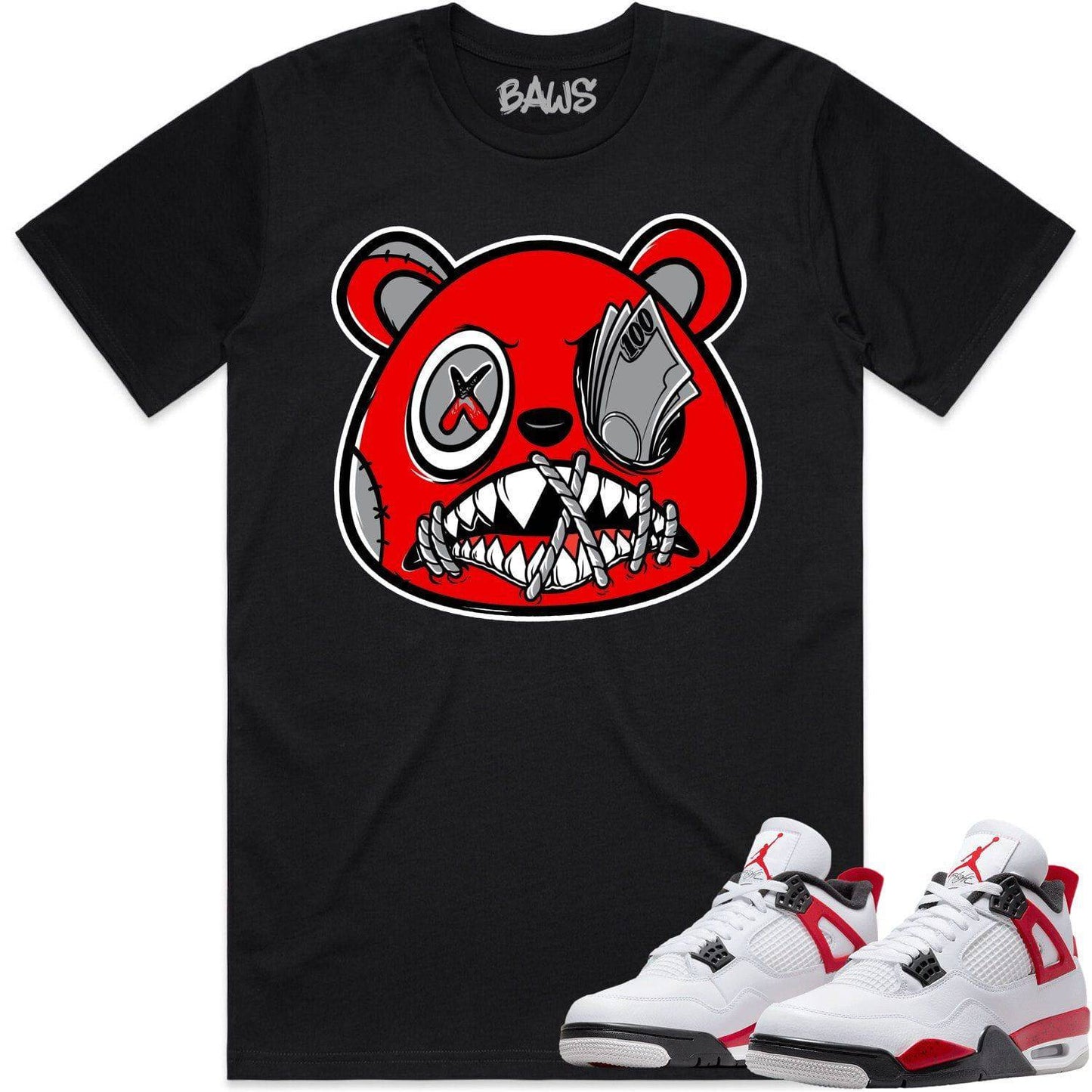 Red Cement 4s Shirt - Jordan Retro 4 Red Cement Shirts - Money Talks 