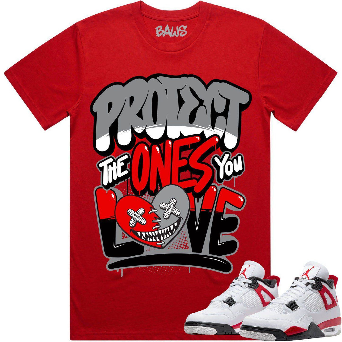 Red Cement 4s Shirt - Jordan Retro 4 Red Cement Shirts - PTOYL