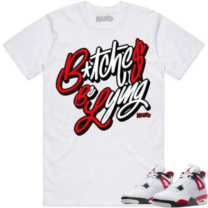 Red Cement 4s Shirt - Jordan Retro 4 Red Cement Shirts - Red BBL