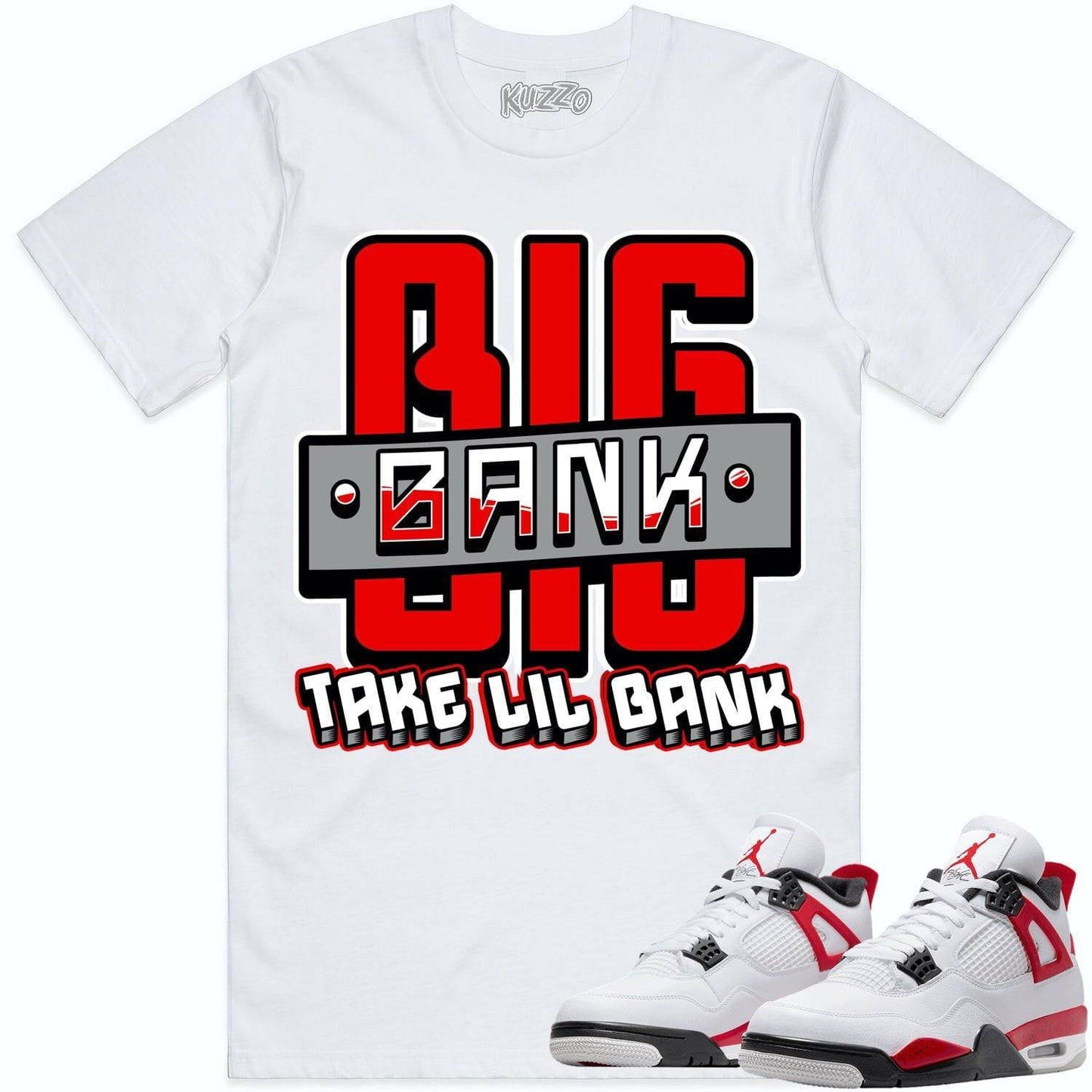 Red Cement 4s Shirt - Jordan Retro 4 Red Cement Shirts - Red Big Bank