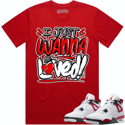 Red Cement 4s Shirt - Jordan Retro 4 Red Cement Shirts - Red Loved