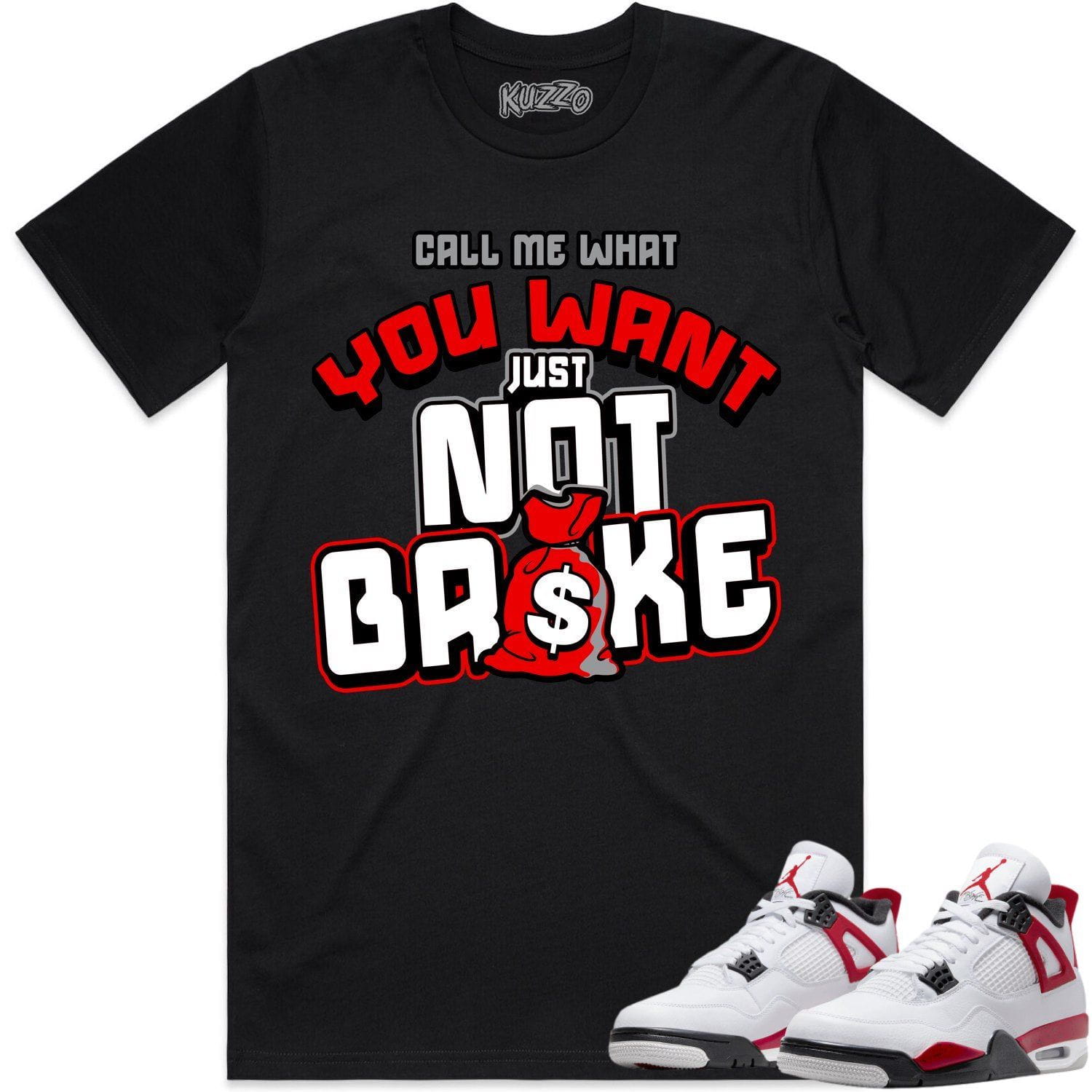 Red Cement 4s Shirt - Jordan Retro 4 Red Cement Shirts - Red Not Broke