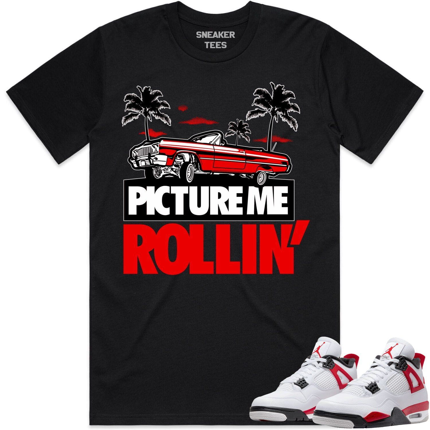 Red Cement 4s Shirt - Jordan Retro 4 Red Cement Shirts - Red Picture