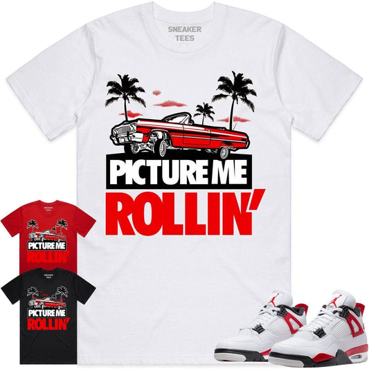 Red Cement 4s Shirt - Jordan Retro 4 Red Cement Shirts - Red Picture