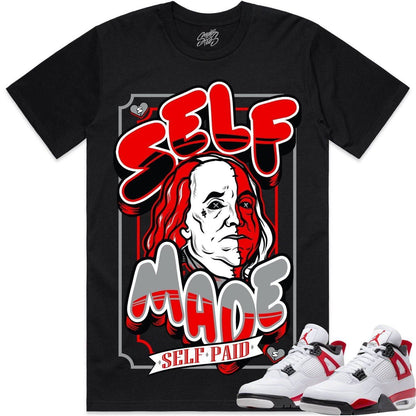 Red Cement 4s Shirt - Jordan Retro 4 Red Cement Shirts - Self Made