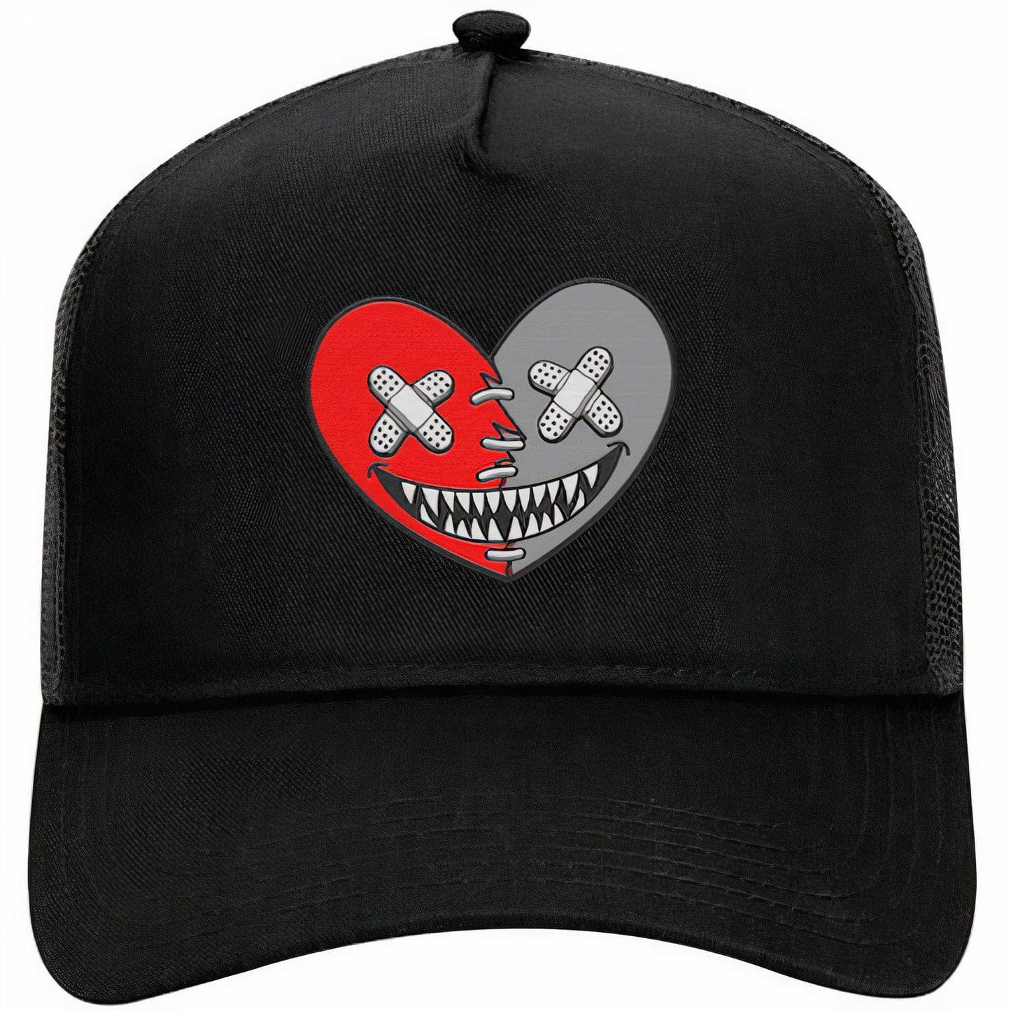 Red Cement 4s Trucker Hats - Jordan 4 Red Cement Hats - Heart