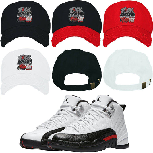 Red Taxi 12s Dad Hat - Jordan 12 Red Taxi Hats - Red F#ck