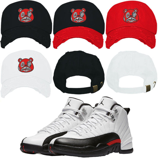 Red Taxi 12s Dad Hat - Jordan 12 Red Taxi Hats - Red Money Talks