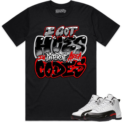 Red Taxi 12s Shirt - Jordan Retro 12 Red Taxi Shirts - Area Codes