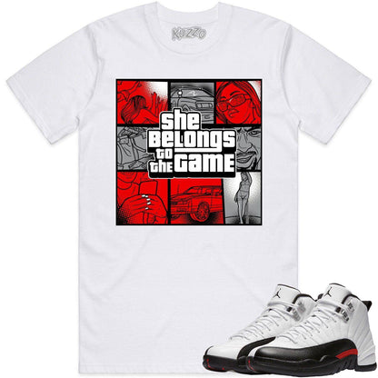 Red Taxi 12s Shirt - Jordan Retro 12 Red Taxi Shirts - Belongs Game