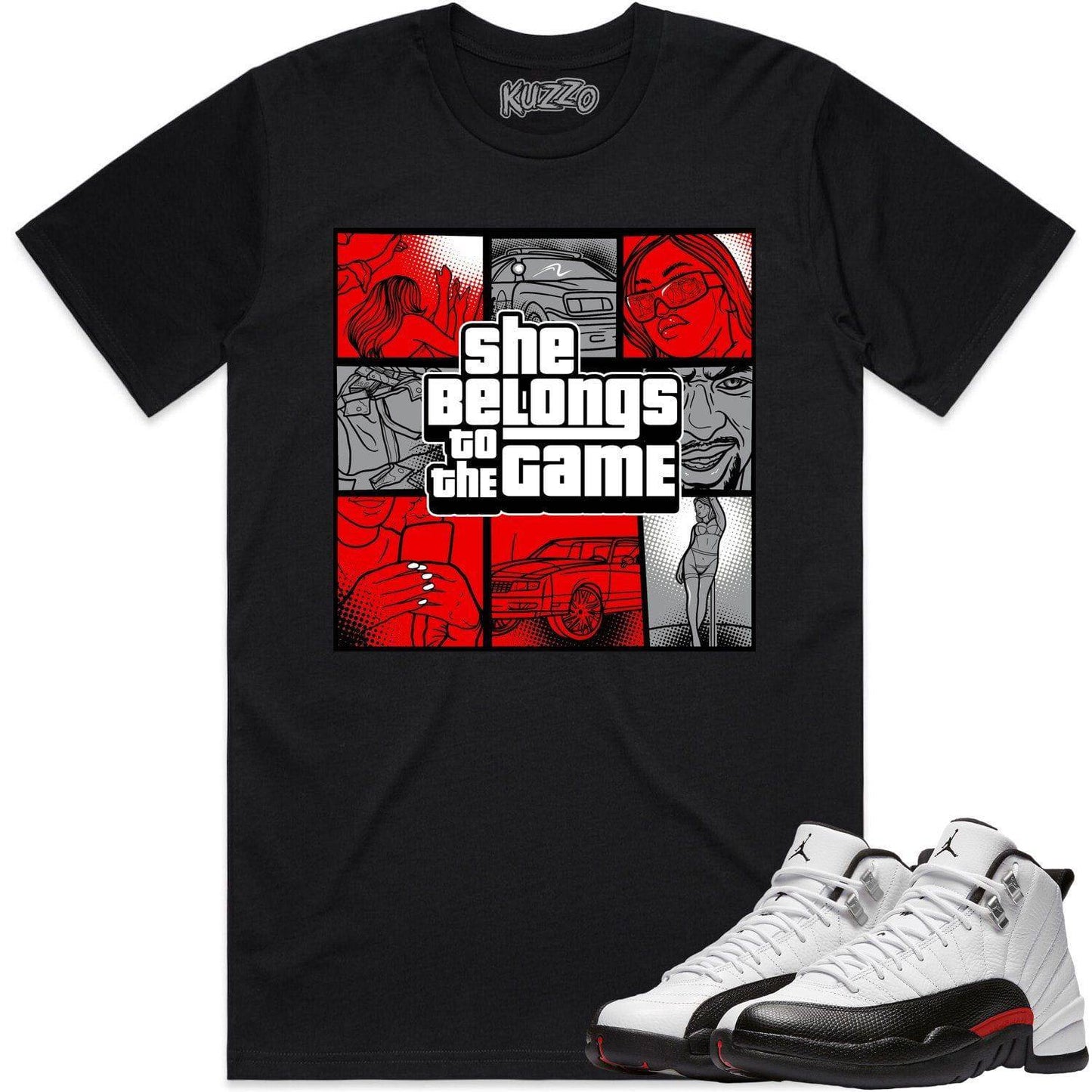 Red Taxi 12s Shirt - Jordan Retro 12 Red Taxi Shirts - Belongs Game