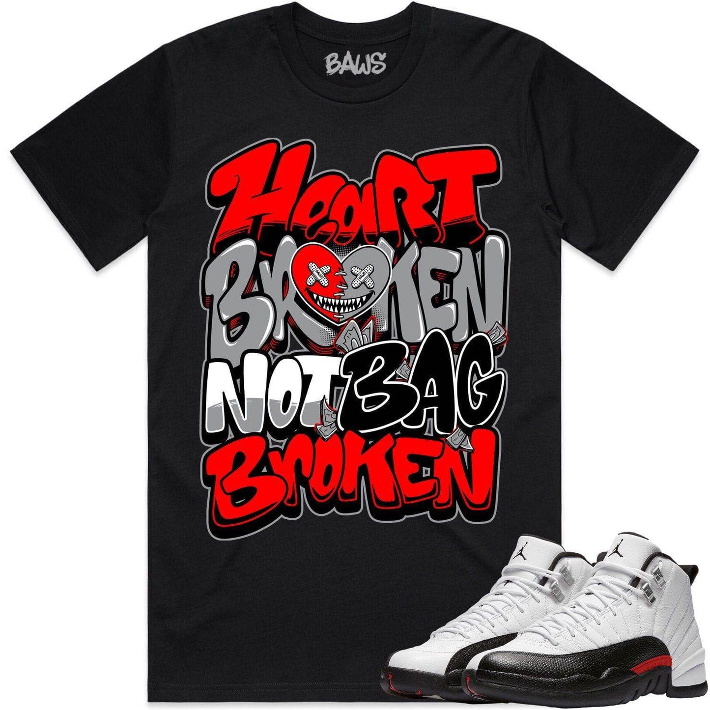 Red Taxi 12s Shirt - Jordan Retro 12 Red Taxi Shirts - Heart Broken