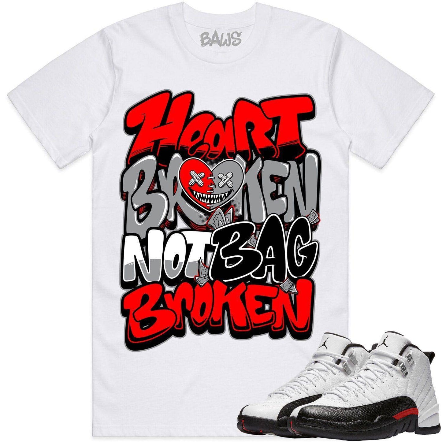 Red Taxi 12s Shirt - Jordan Retro 12 Red Taxi Shirts - Heart Broken