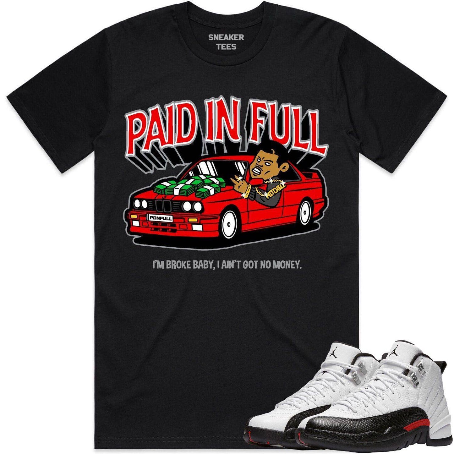 Red Taxi 12s Shirt - Jordan Retro 12 Red Taxi Shirts - Paid