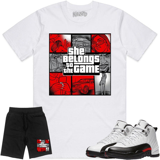 Red Taxi 12s Sneaker Outfits - Jordan 12 Red Taxi - Belongs the Game