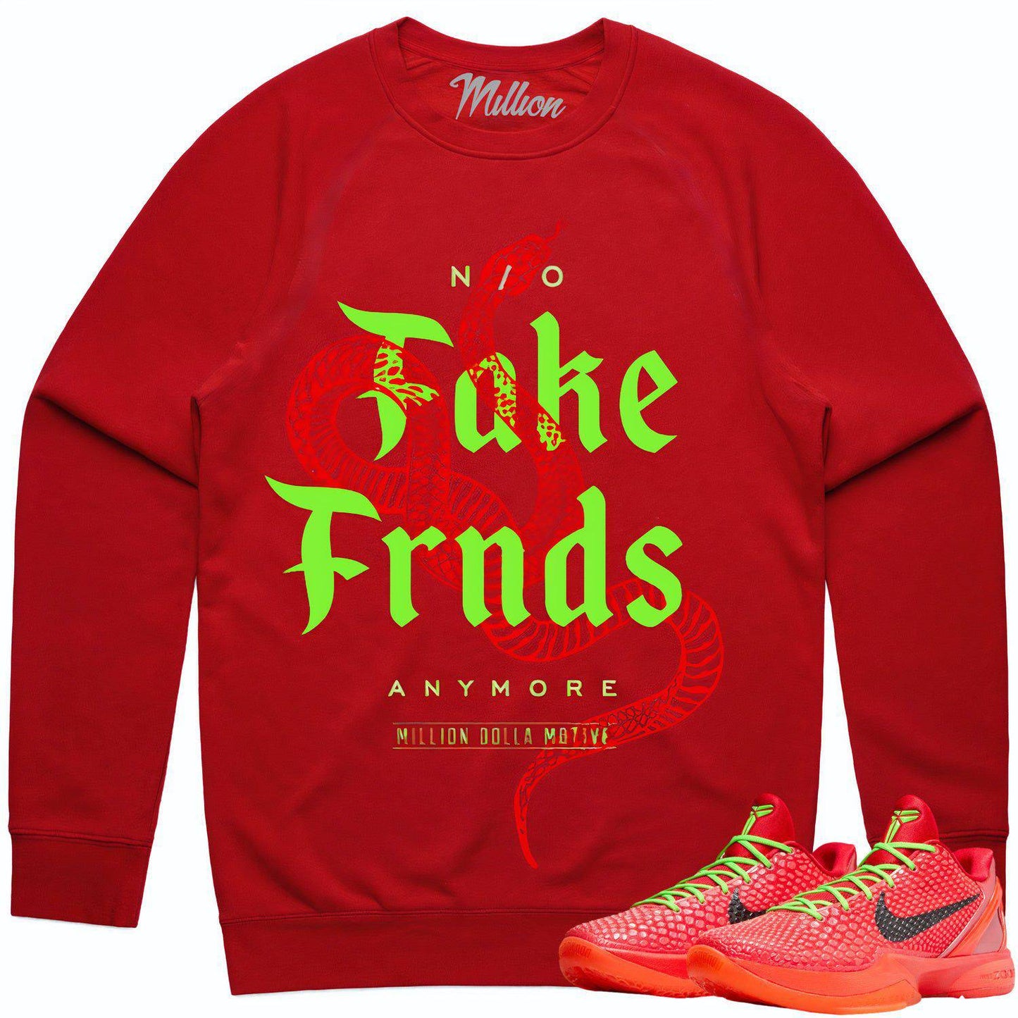 Reverse Grinch 6s Crewneck - Kobe 6 Grinch Sweater - Fake Friends