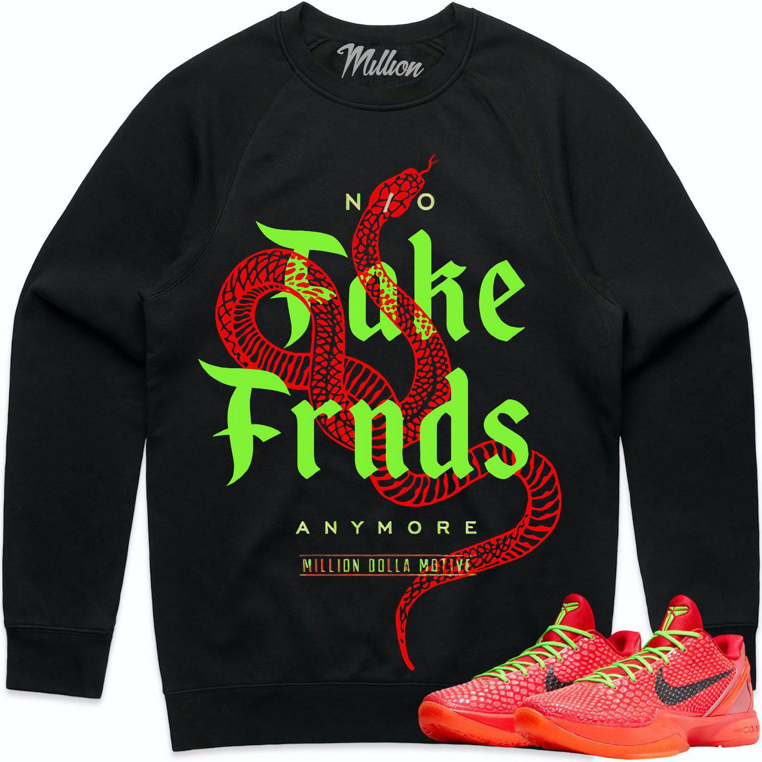 Reverse Grinch 6s Crewneck - Kobe 6 Grinch Sweater - Fake Friends