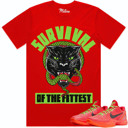 Reverse Grinch 6s Shirts- Kobe 6 Grinch Sneaker Tees - Survival