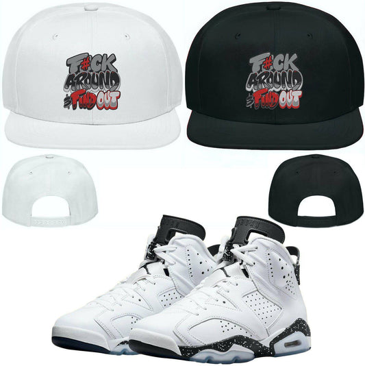 Reverse Oreo 6s Snapback Hat - Jordan 6 Reverse Oreo 6s - F#ck