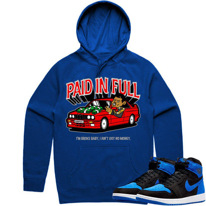 Royal Suede 1s Hoodie - Jordan 1 Royal Suede Hoodie - Red Paid