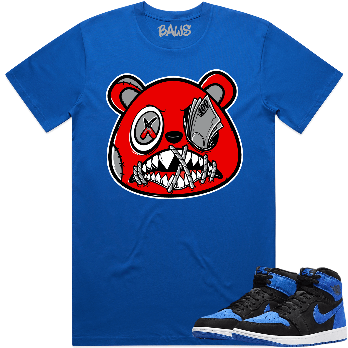 Royal Suede 1s Shirt - Jordan Retro 1 Royal Suede Shirt - Money Talks