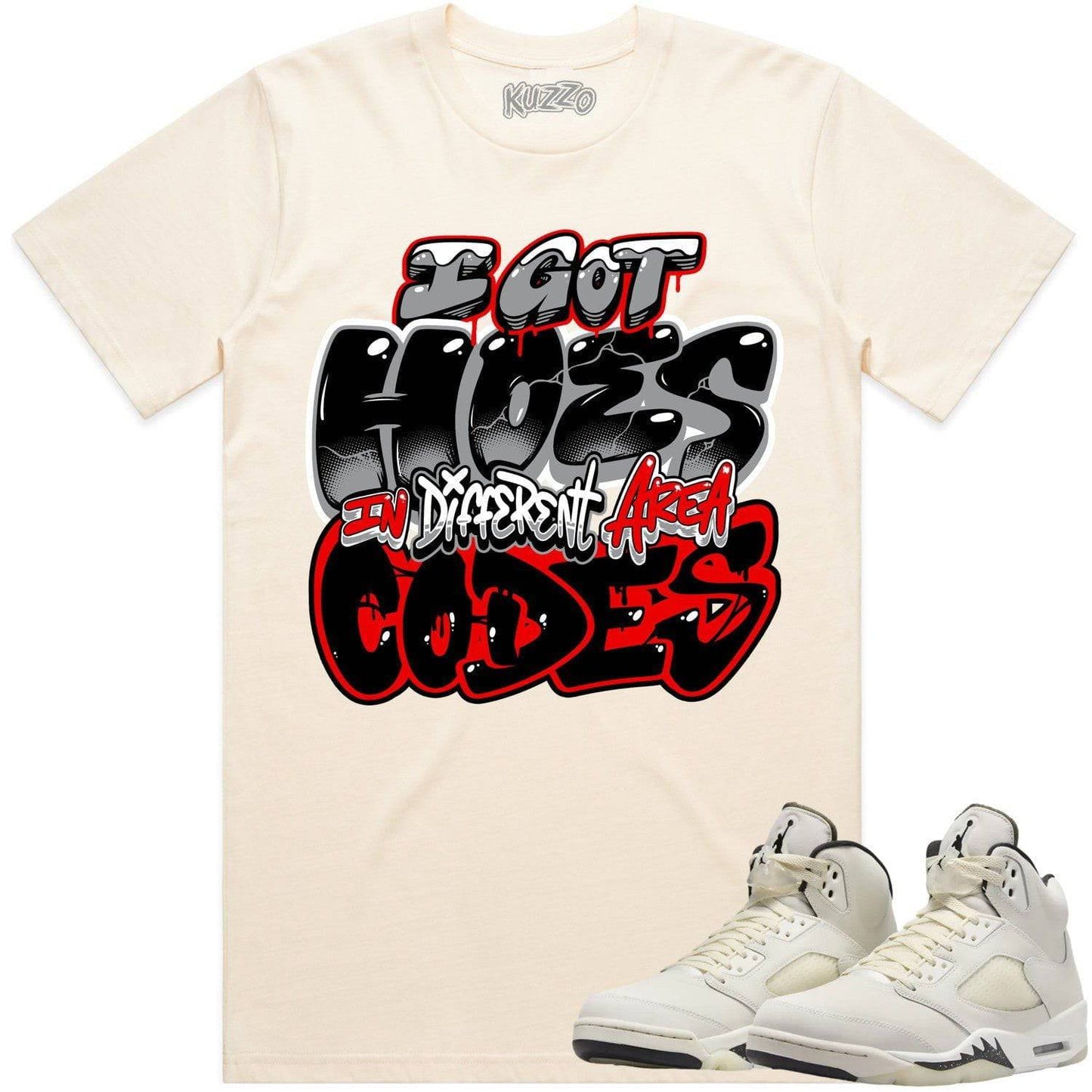 Sail 5s Shirt - Jordan Retro 5 Sail 5s Sneaker Tees - Area Codes