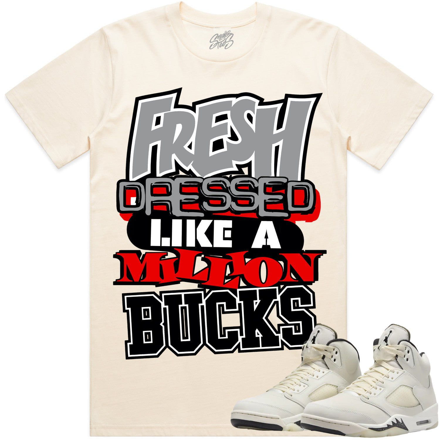 Sail 5s Shirt - Jordan Retro 5 Sail 5s Sneaker Tees - Million Bucks