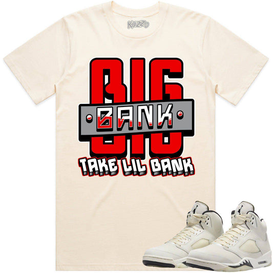 Sail 5s Shirt - Jordan Retro 5 Sail 5s Sneaker Tees - Red Big Bank