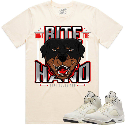 Sail 5s Shirt - Jordan Retro 5 Sail 5s Sneaker Tees - Red Dont Bite