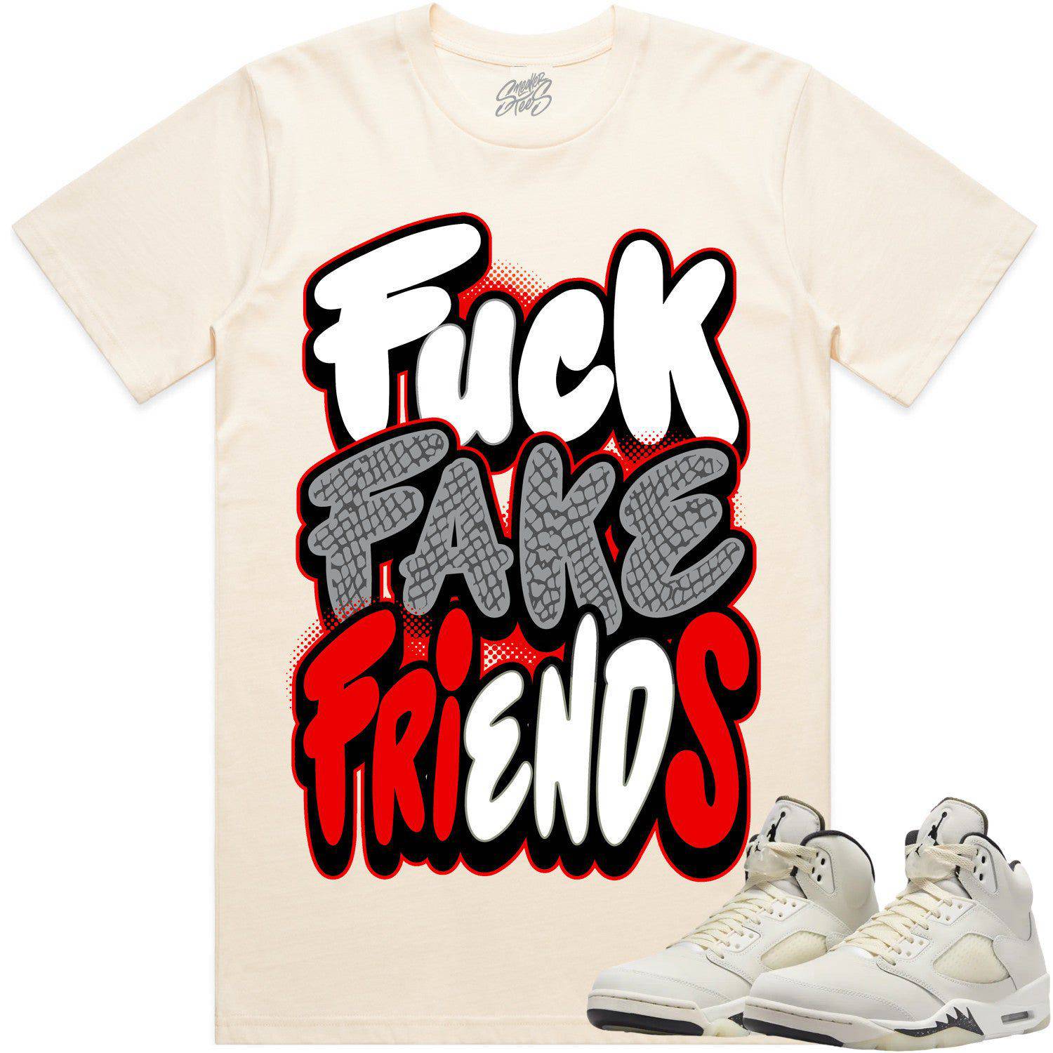 Sail 5s Shirt - Jordan Retro 5 Sail 5s Sneaker Tees - Red FFF