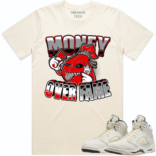 Sail 5s Shirt - Jordan Retro 5 Sail 5s Sneaker Tees - Red Money Fame