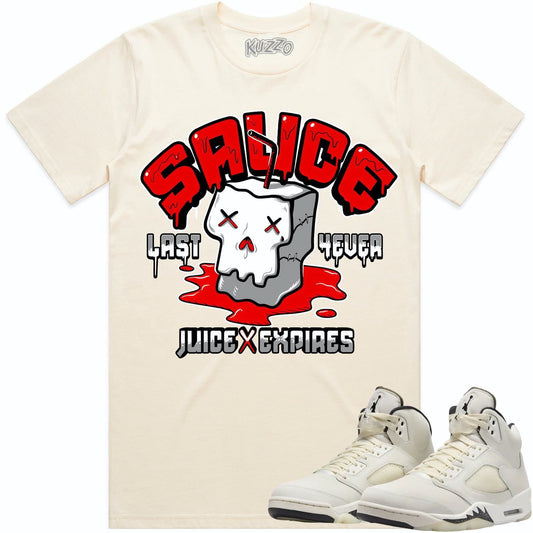Sail 5s Shirt - Jordan Retro 5 Sail 5s Sneaker Tees - Red Sauce