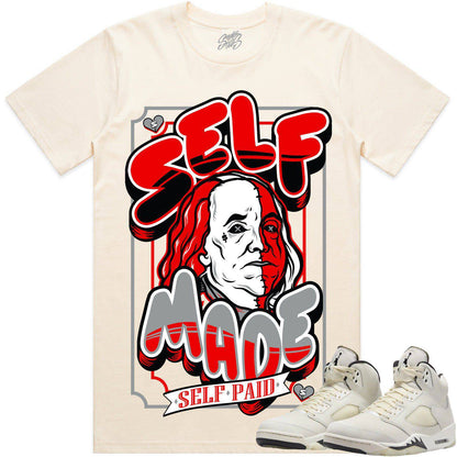 Sail 5s Shirt - Jordan Retro 5 Sail 5s Sneaker Tees - Red Self Made