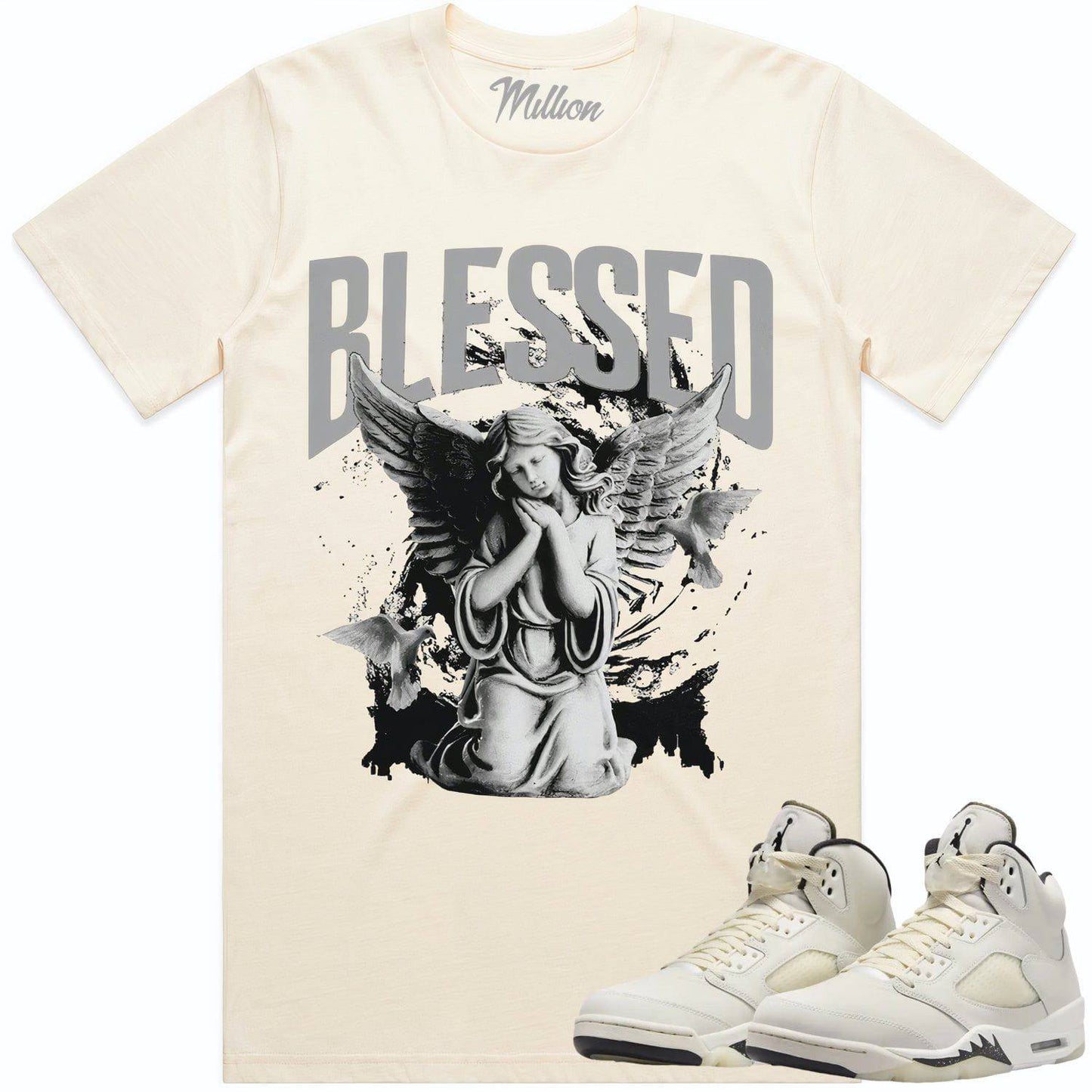 Sail 5s Shirt - Jordan Retro 5 Sail Sneaker Tees - Blessed