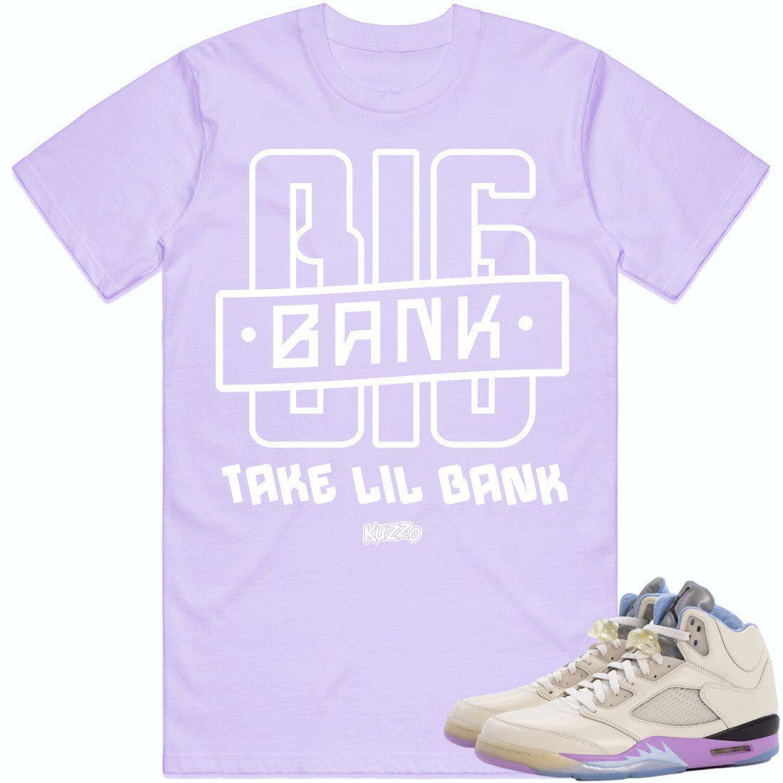 Sail Violet 5s Shirts to Match - Jordan 5 Sneaker Tees - Bank