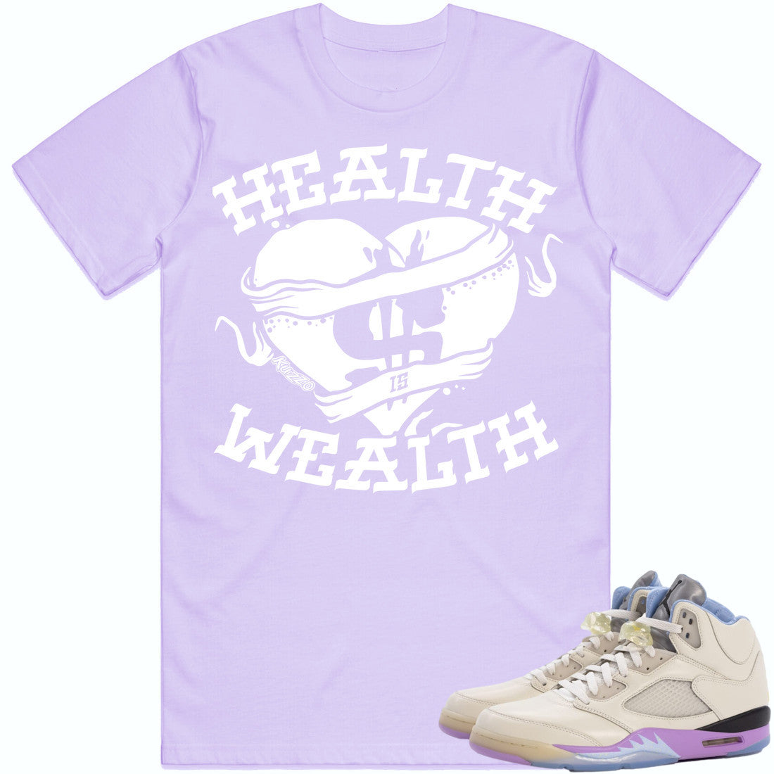 Sail Violet 5s Shirts to Match - Jordan 5 Sneaker Tees - Health