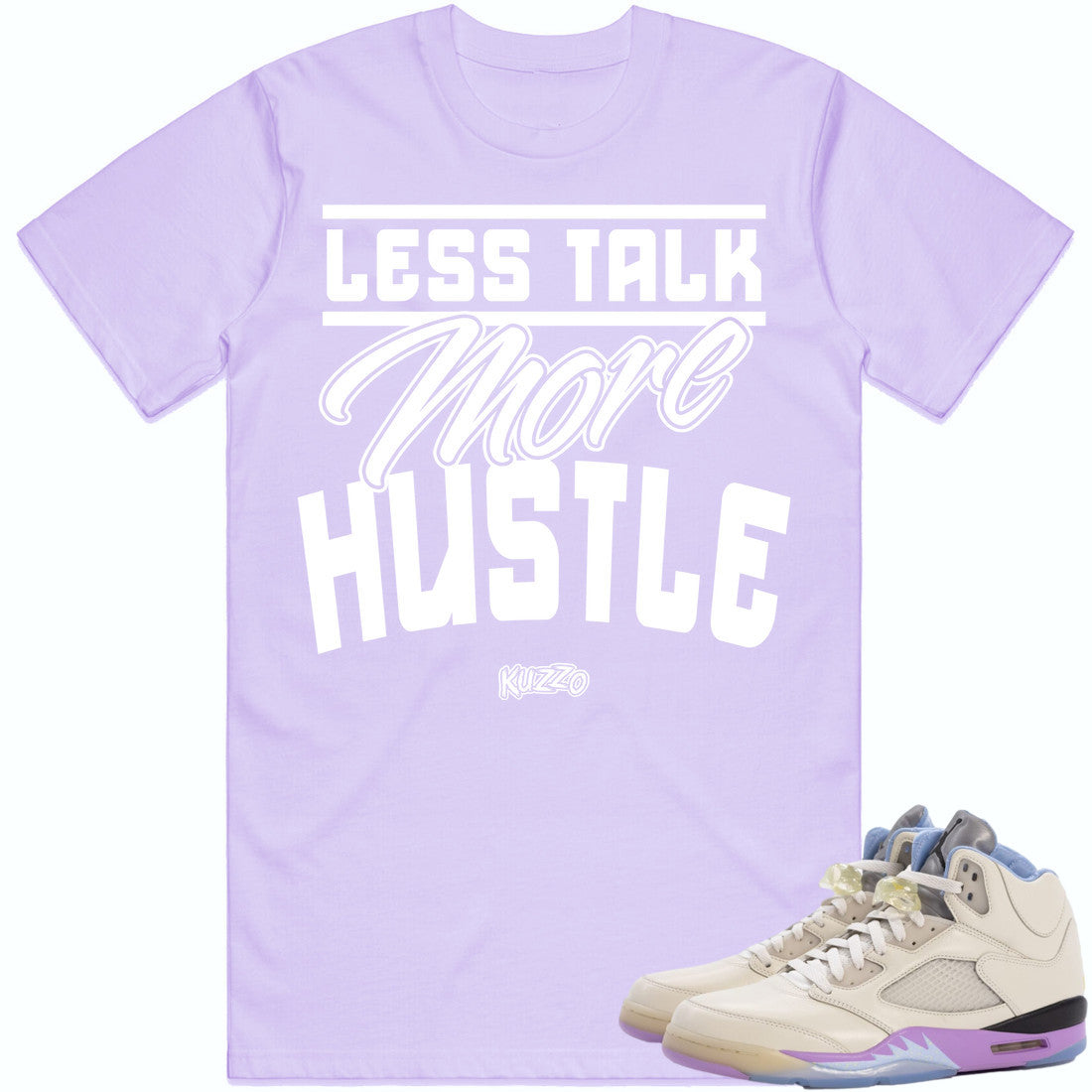 Sail Violet 5s Shirts to Match - Jordan 5 Sneaker Tees - Less Talk
