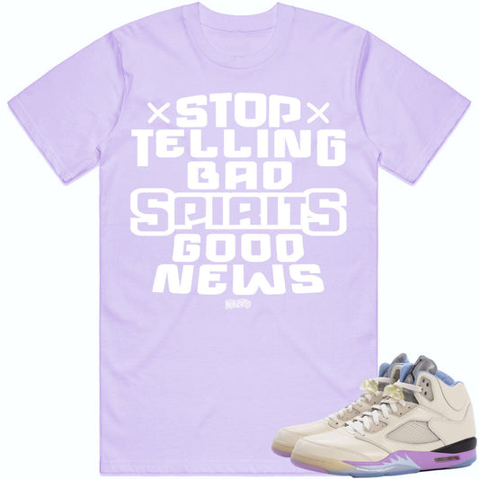 Sail Violet 5s Shirts to Match - Jordan 5 Sneaker Tees - Spirits