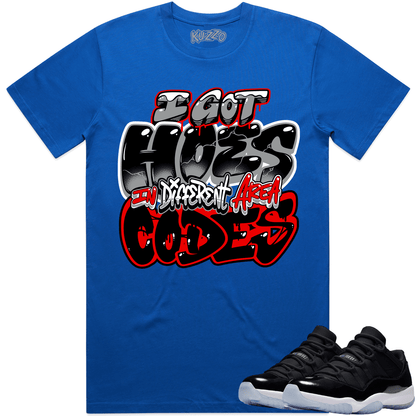 Space Jam 11s Shirt - Jordan 11 Low Space Jam Shirts - Area Codes