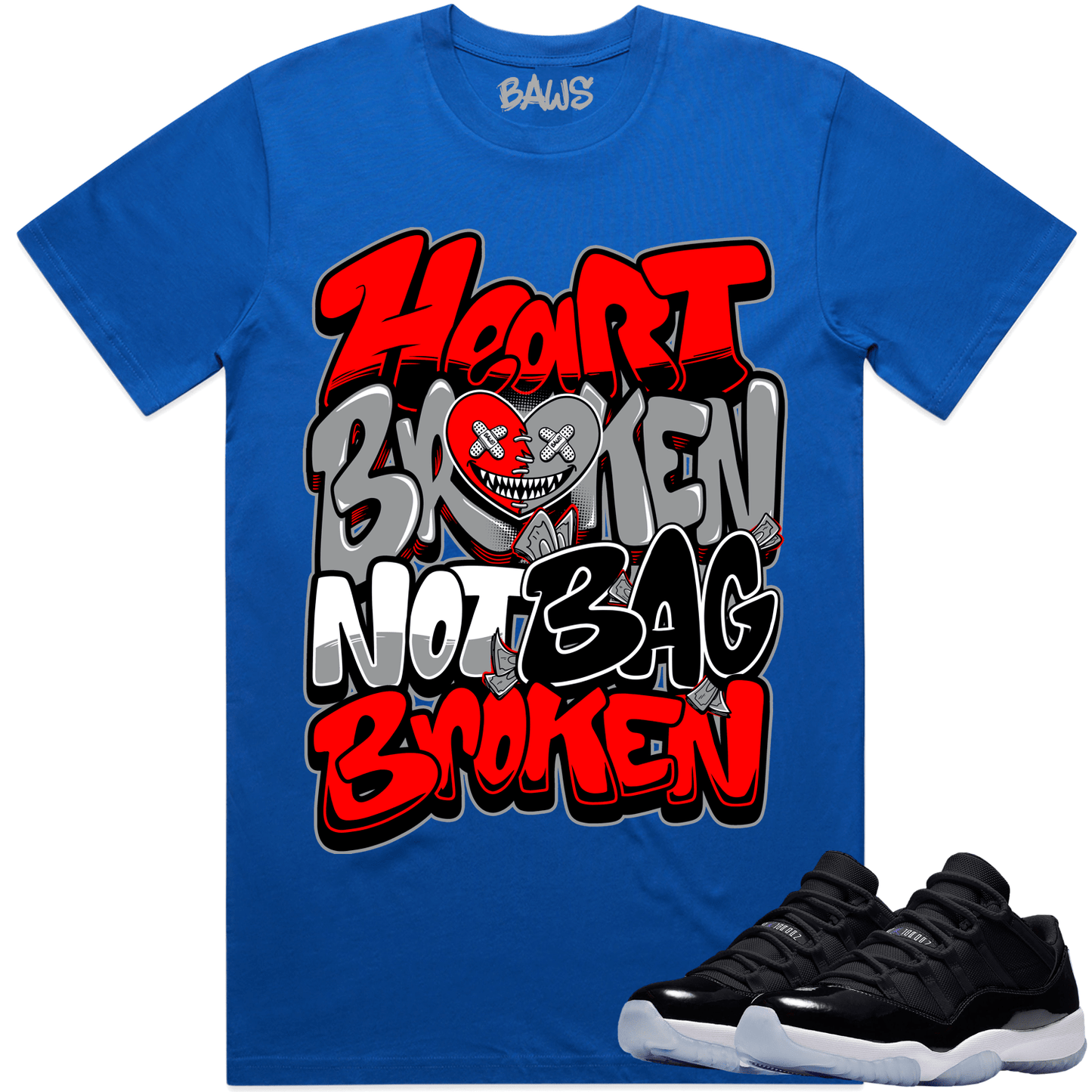 Space Jam 11s Shirt - Jordan 11 Low Space Jam Shirts - Heart Broken