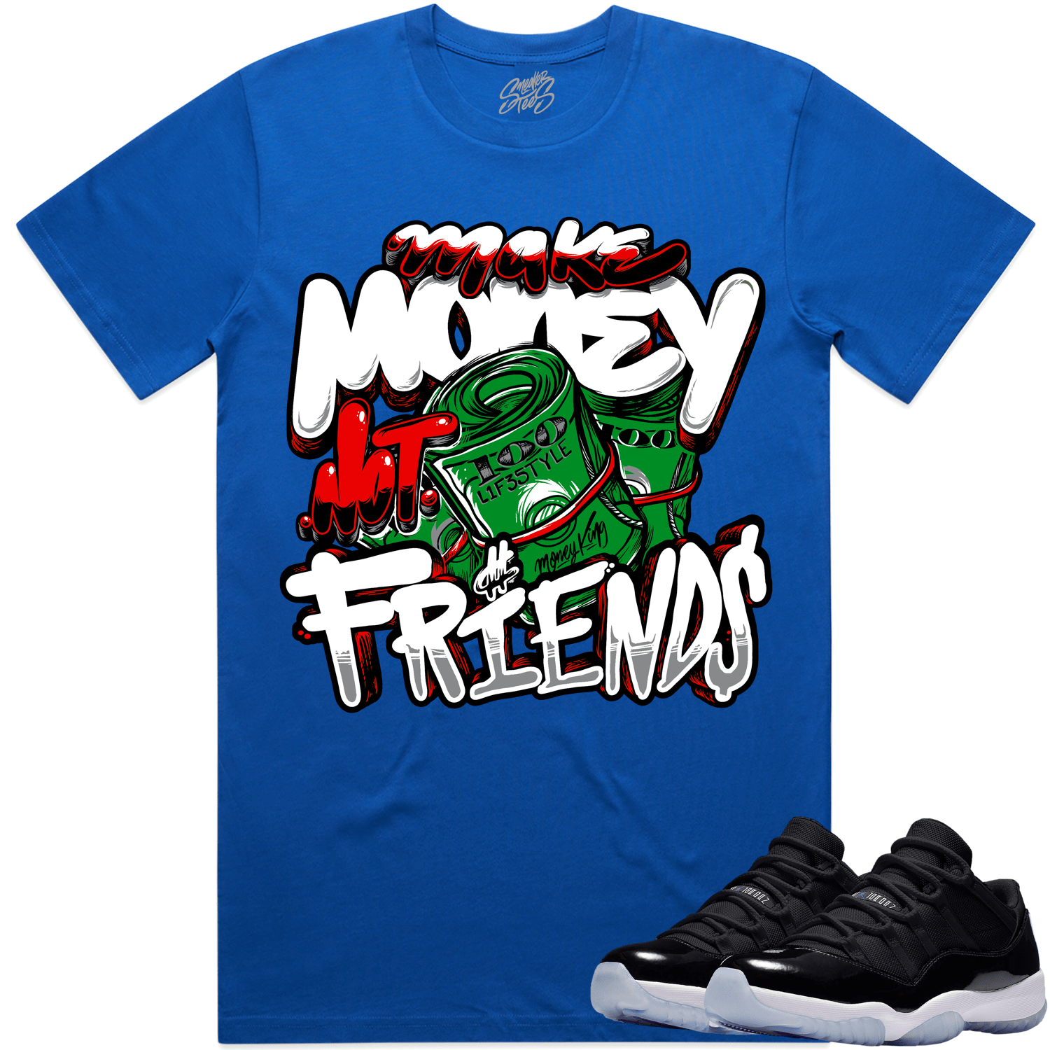 Space Jam 11s Shirt - Jordan 11 Low Space Jam Shirts - Money Friends