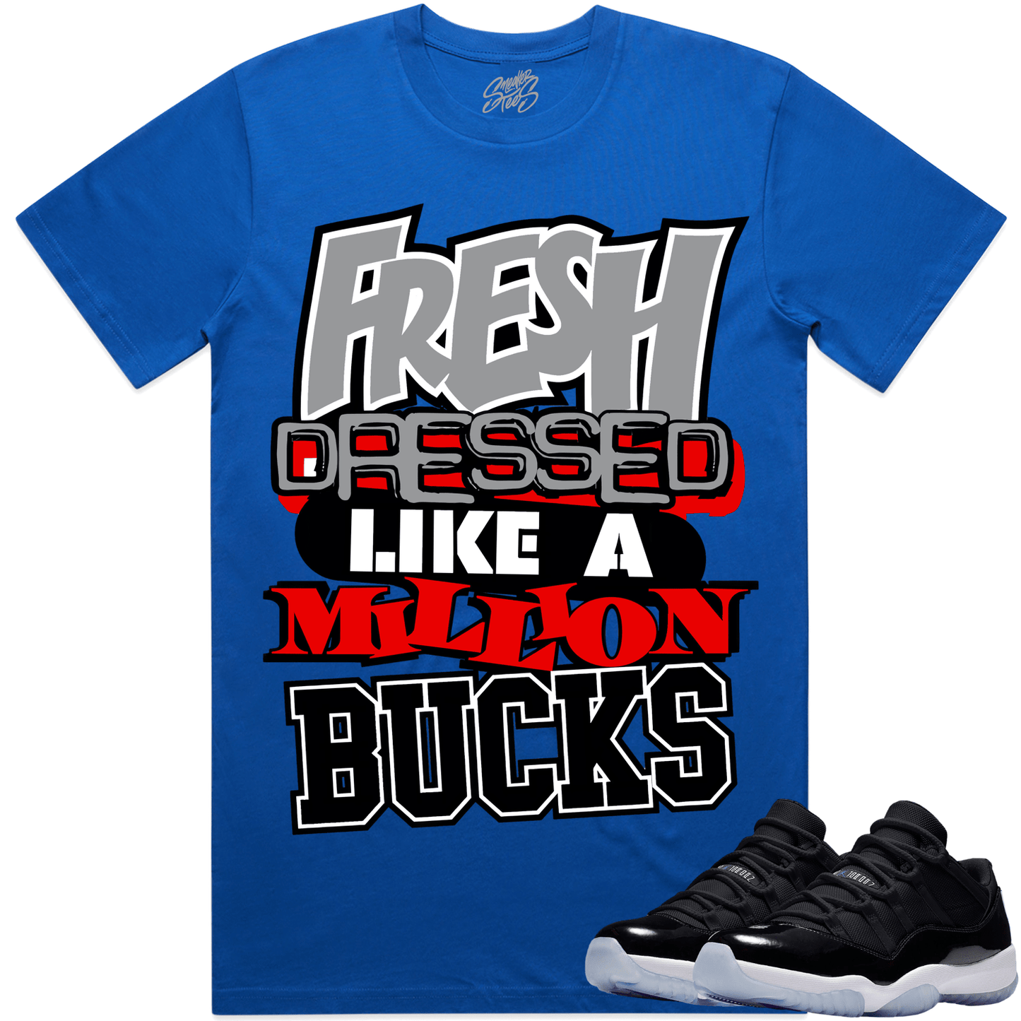 Space Jam 11s Shirt - Jordan 11 Low Space Jam Shirts - Red Million Bucks