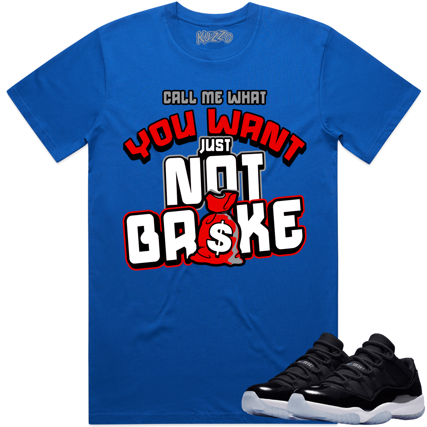 Space Jam 11s Shirt - Jordan 11 Low Space Jam Shirts - Red Not Broke