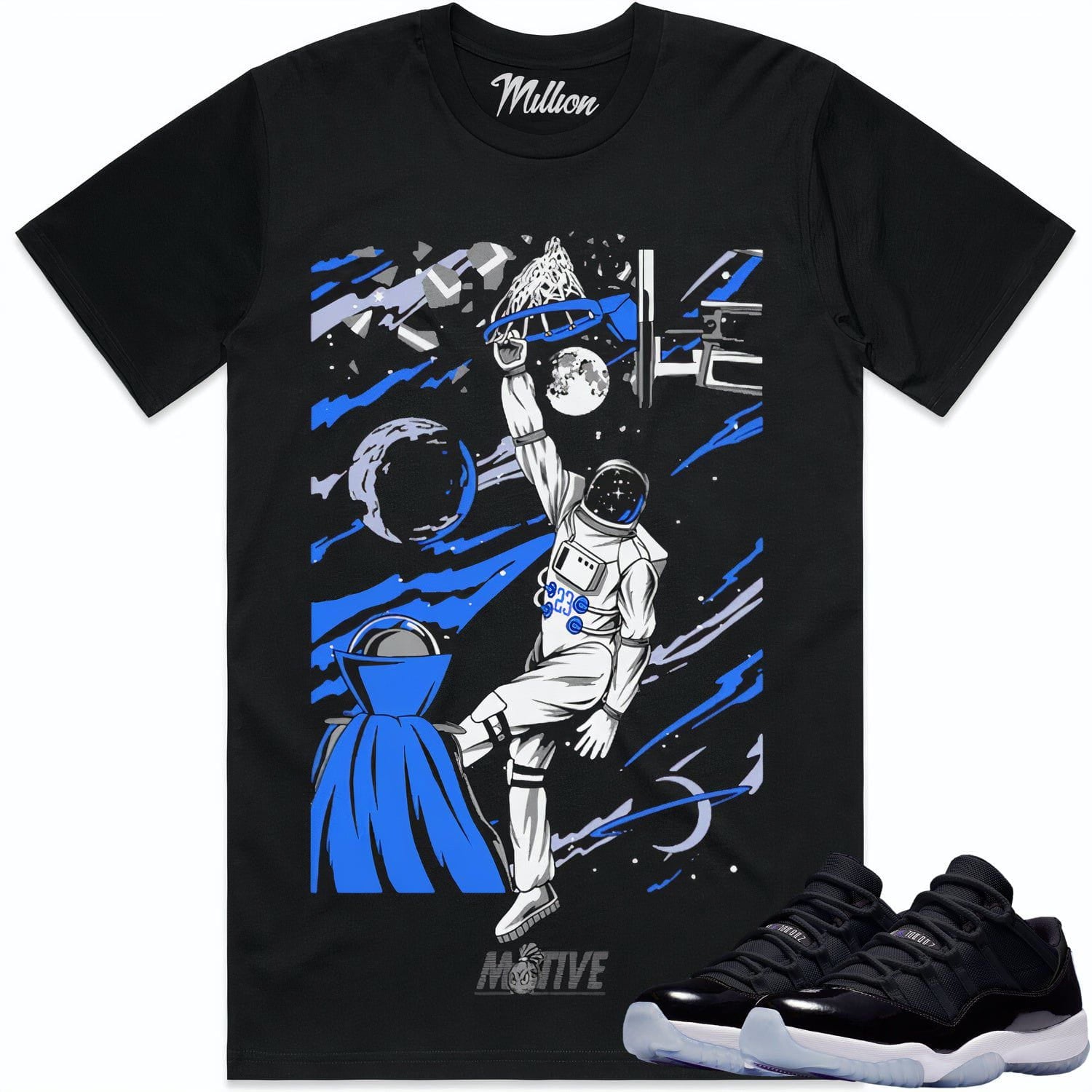 Space Jam 11s Shirt - Jordan Retro 11 Low Sneaker Tees - Moonman