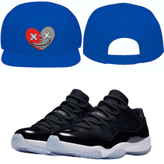 Space Jam 11s Snapback Hat - Jordan 11 Low Space Jam - Heart